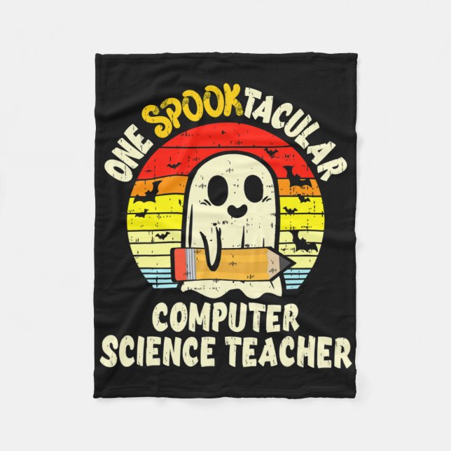 Couverture Polaire Un professeur d'informatique effrayant Halloween (Devant)