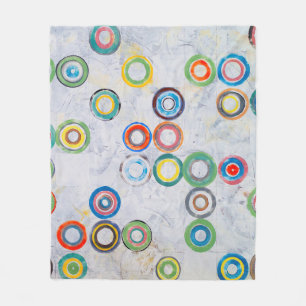 Couverture Polaire Un tableau abstrait ; cercles multicolores sur une