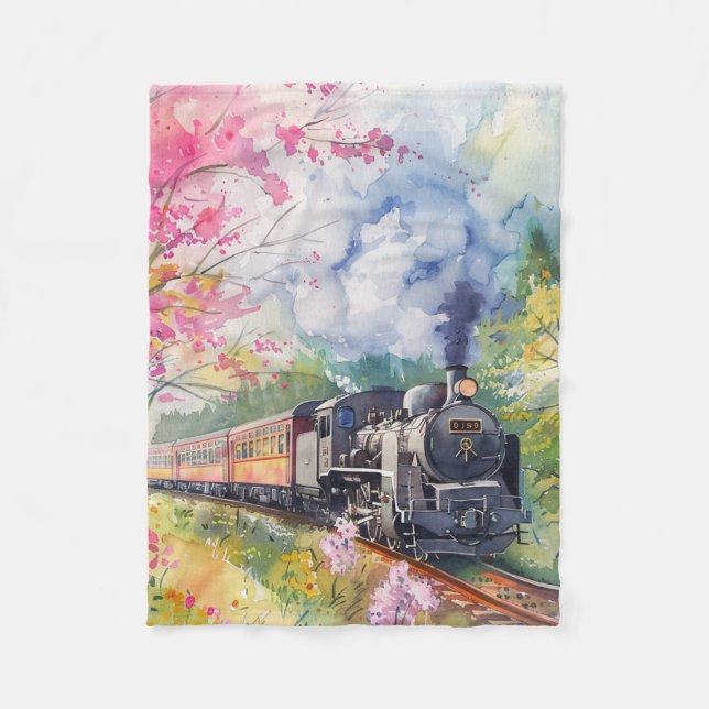 Couverture Polaire Un train au printemps (Devant)