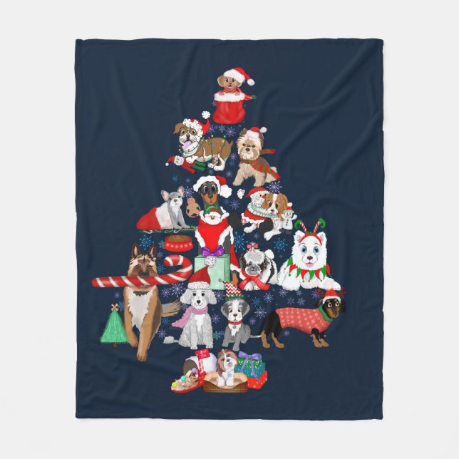 Couverture Polaire Un très joyeux Noël canin  (Devant)