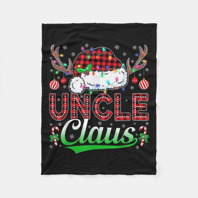 Couverture Polaire Uncle Claus Christmas Lights Matching Family Xmas  (Devant)