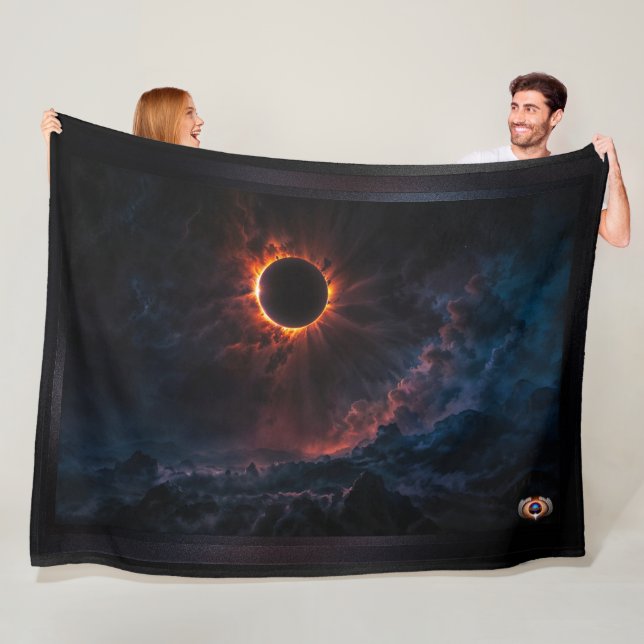 Couverture Polaire Une éclipse solaire époustouflante Art AI par Xzen (En situation)