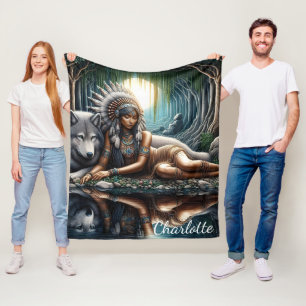 Couverture Polaire Une femme autochtone partage un moment avec le lou