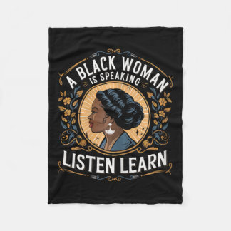 Couverture Polaire Une Femme Noire Parle Écouter Et Apprendre Junetee