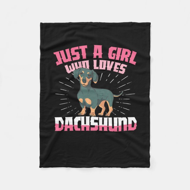Couverture Polaire Une fille qui aime Dachshund (Devant)