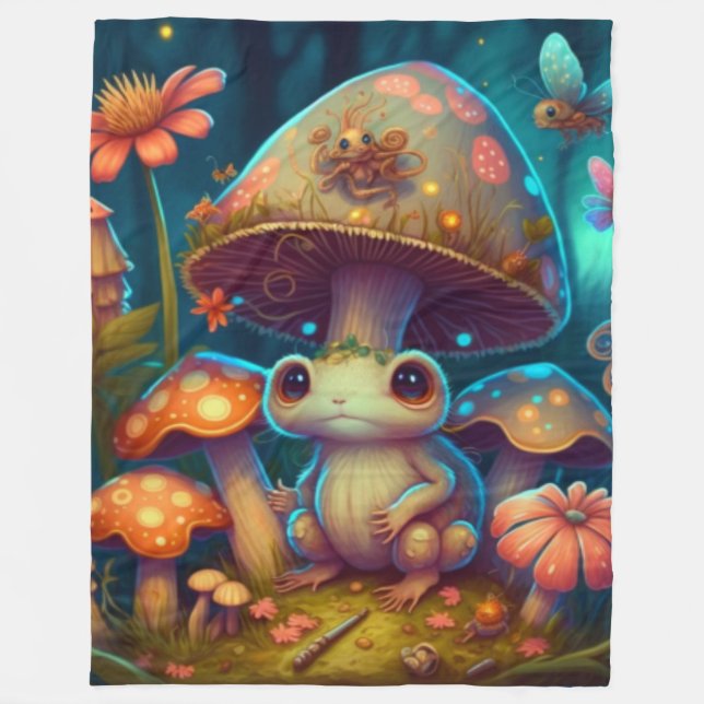 Couverture Polaire Une grenouille à champignons magiques (Devant)