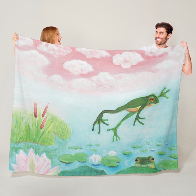 Couverture Polaire Une Grenouille S'Enfonce Dans L'Étang Illustration (En situation)