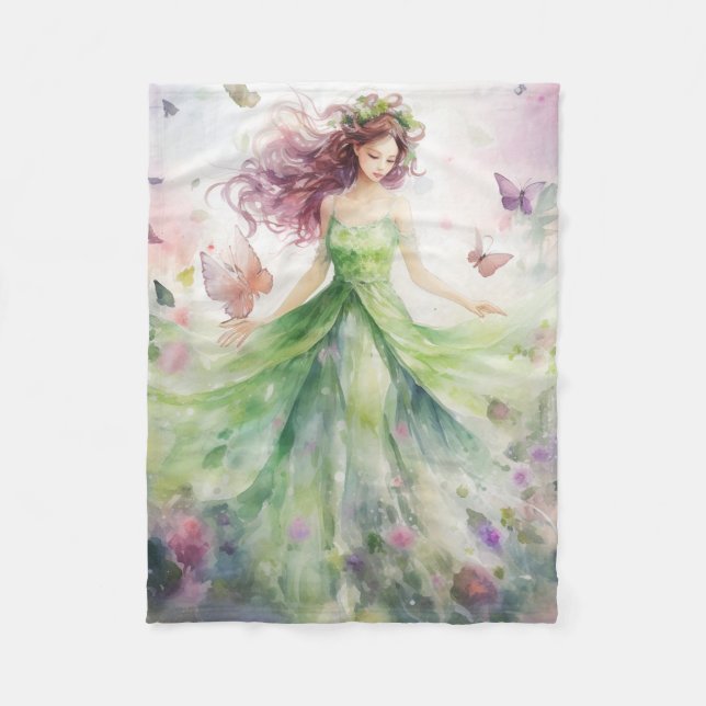 Couverture Polaire Une jolie fée de printemps (Devant)