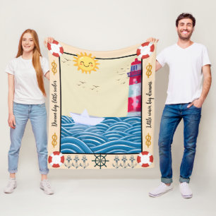 Couverture Polaire Une jolie peinture de mer et de phare pour les enf