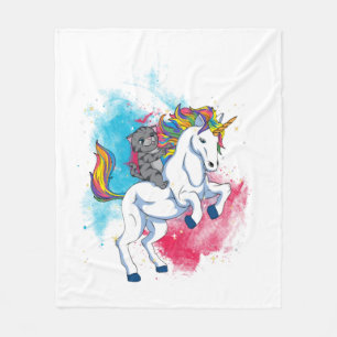 Couverture Polaire Une licorne blanche avec queue arc-en-ciel qui est