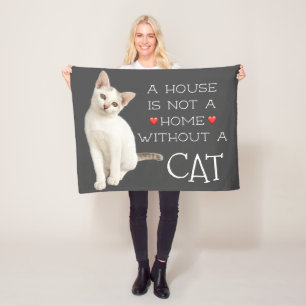Couverture Polaire Une maison pas un chat blanc