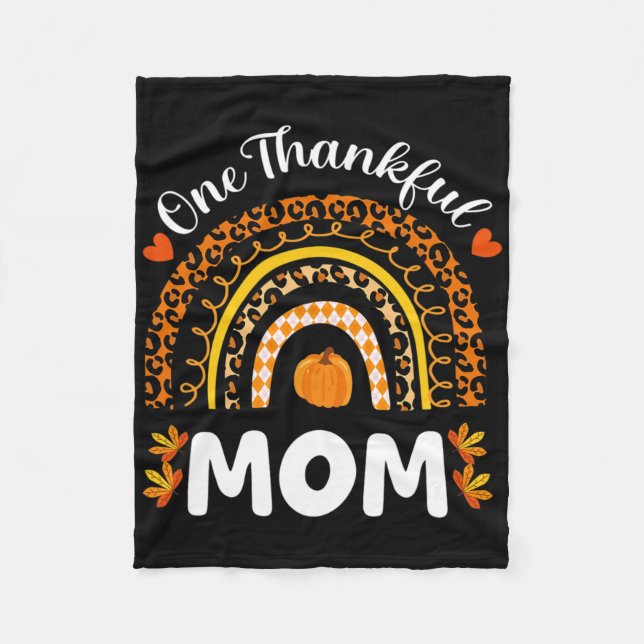 Couverture Polaire Une Maman Merci Thanksgiving Rainbow Fall Leopard (Devant)