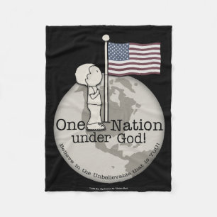 Couverture Polaire Une nation sous Dieu, petit garçon au drapeau amér