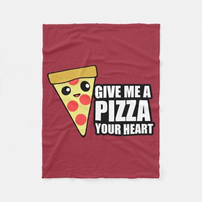 Couverture Polaire Une pizza votre coeur (Devant)