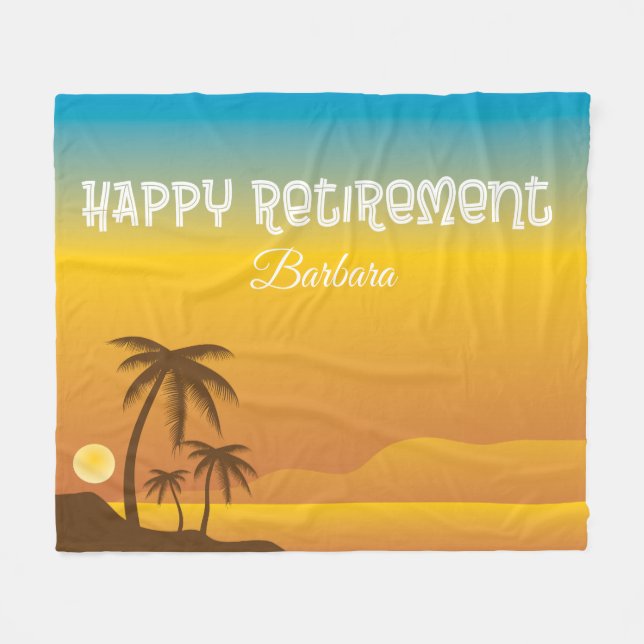 Couverture Polaire Une retraite heureuse sur la plage (Devant (Horizontal))