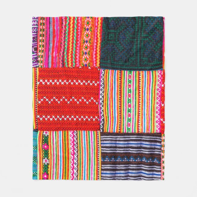 Couverture Polaire une surface composée en Patchwork de style asiatiq (Devant)