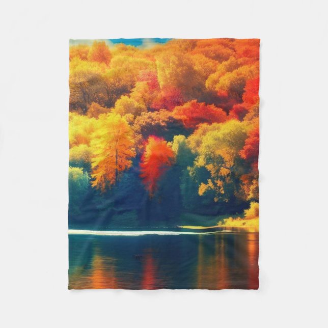 Couverture Polaire Une telle beauté dans les feuilles d'automne (Devant)