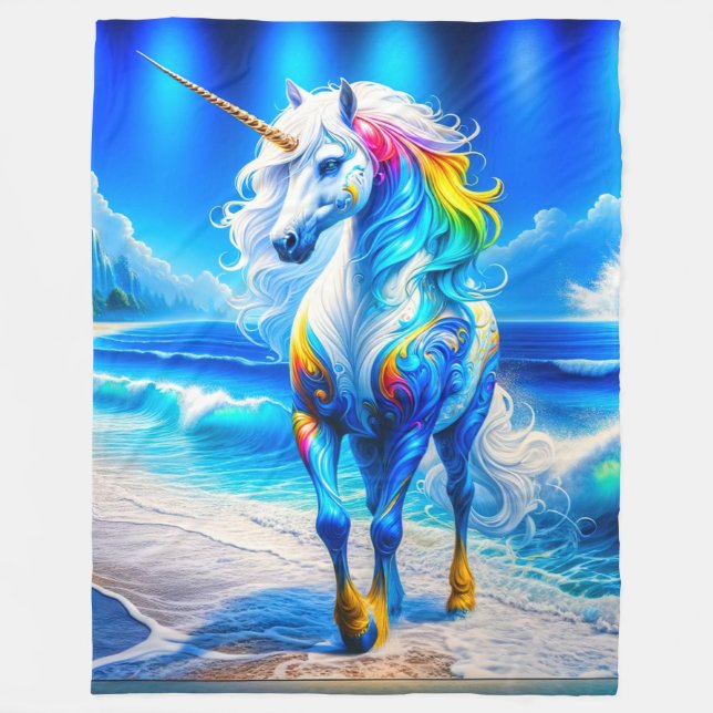 Couverture Polaire Unicorn Art (Devant)