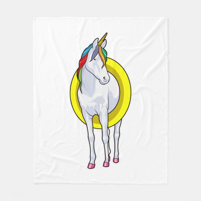 Couverture Polaire Unicorn at Swimming with Swim ring (Devant)