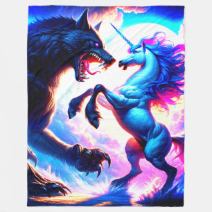 Couverture Polaire Unicorn Combattre un loup