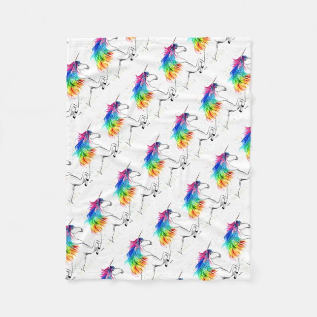 Couverture Polaire Unicorn Enfants Girly Magique Cute Girls Aquarelle (Devant)