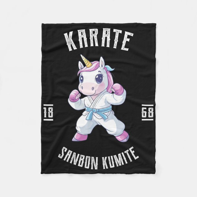 Couverture Polaire Unicorn Karate - Artiste martiale japonais (Devant)