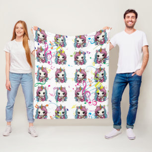 Couverture Polaire Unicorn Motif de musique