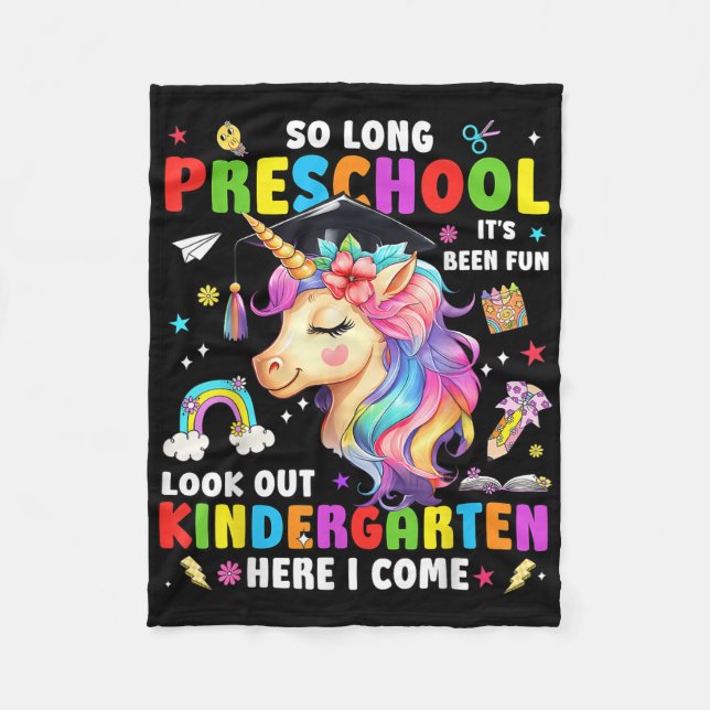 Couverture Polaire Unicorn So Long Pre K Graduation Kindergarten Here (Devant)