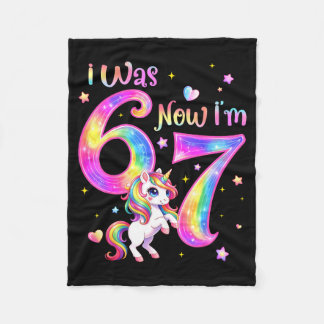 Couverture Polaire Unicorn was 6 7 six seven 7th bday birthday girl