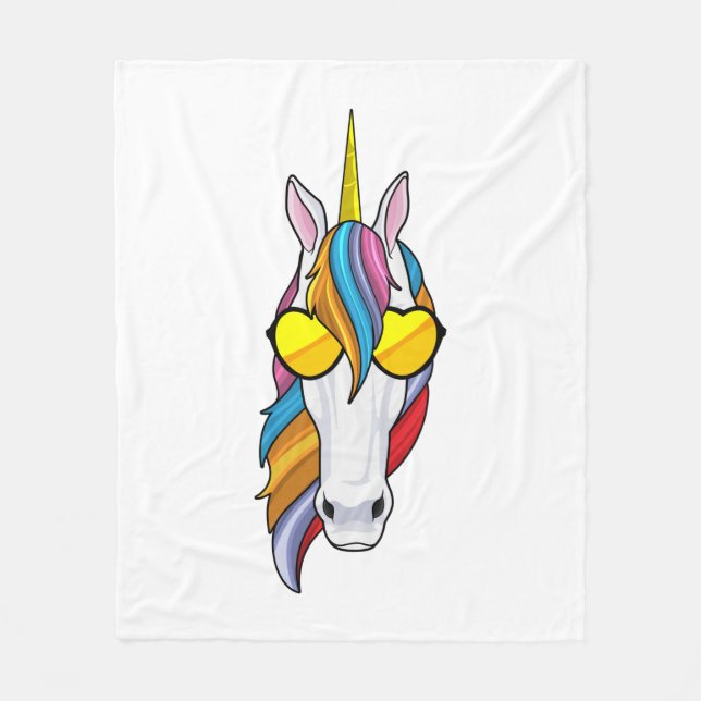 Couverture Polaire Unicorn with Sunglasses (Devant)