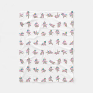 Couverture Polaire Unicorn Yoga Poses Design Motif