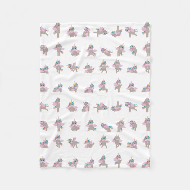 Couverture Polaire Unicorn Yoga Poses Design Motif (Devant)