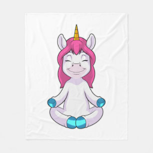 Couverture Polaire Unicorne à Meditate en position assise