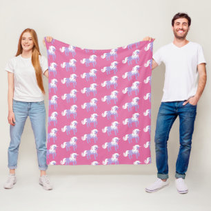 Couverture Polaire Unicorne rose violet