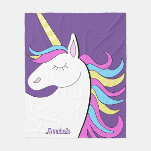 Couverture Polaire Unicorne violette Jolie Unicornes Imaginaire