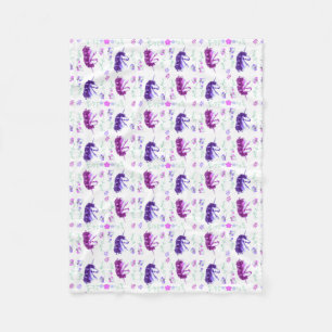 Couverture Polaire Unicornes de fille Blanche polaire