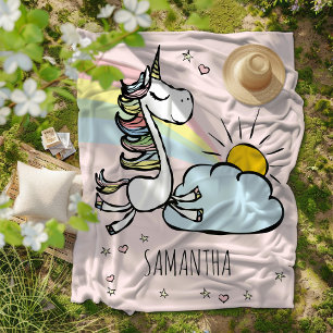 Couverture Polaire Unicornes magiques