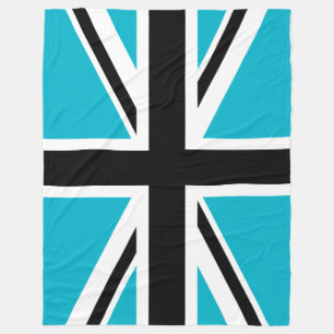 Couverture Polaire Union Jack en noir et blanc bleu