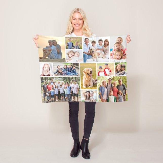 Couverture Polaire Unique 13 Collage Photo Minimaliste Simple (En situation)