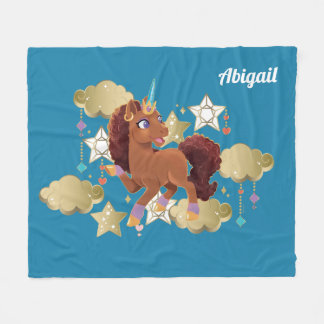 Couverture Polaire Unique aux étoiles et aux nuages Unicorne