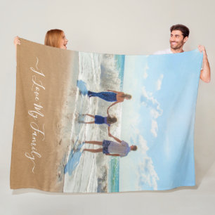 Couverture Polaire Unique Votre Propre Design Texte Photo J'Aime Ma F