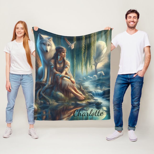 Couverture Polaire Unité d'un Indien autochtone et son loup (En situation)