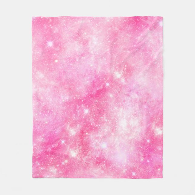 Couverture Polaire Univers de galaxie rose (Devant)