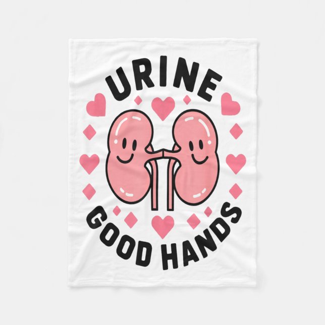 Couverture Polaire Urine Good Hands Kidney Pun Cute Cartoon Humor  (Devant)