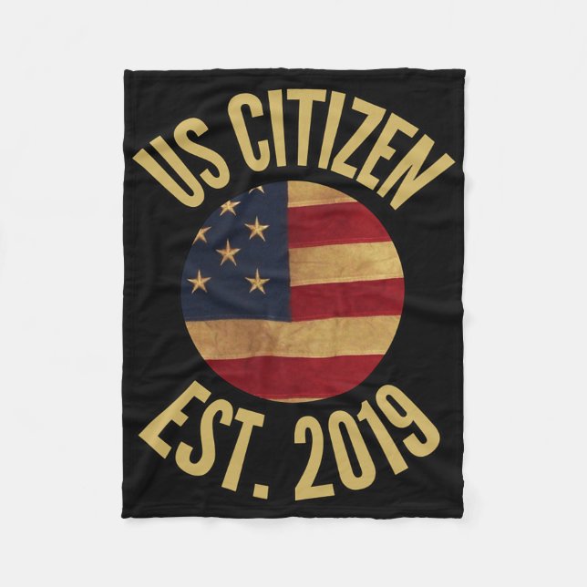 Couverture Polaire Us Citizenship 2019 Gif American Flag Usa  (Devant)