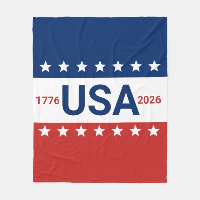 Couverture Polaire USA 1776 2026 250th Anniversary Red White Blue (Devant)