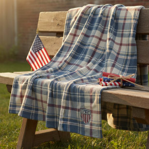 Couverture Polaire USA 250 Motif Bouclier Carreaux Américains ID1301