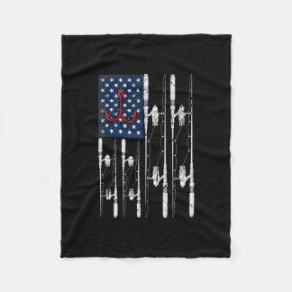 Couverture Polaire USA Drapeau Pêche papa grand papa Vintage Pêche pa