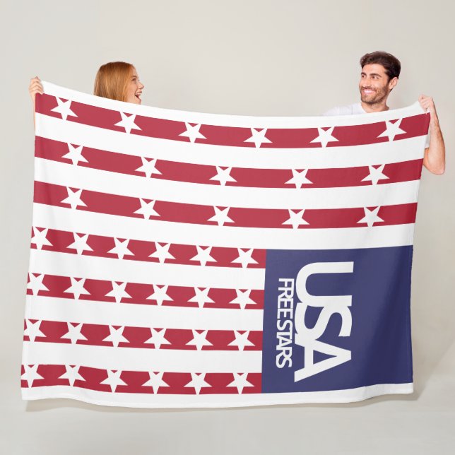 COUVERTURE POLAIRE USA/EEUU FREE STARS FLAG BY MASANSER PIXELAT (En situation)