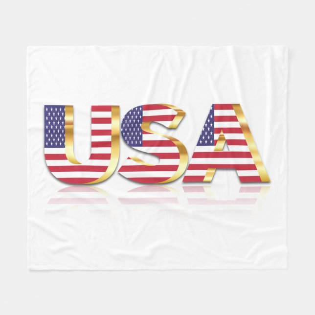 Couverture Polaire USA Flag Fleece Blanket United States of America (Devant (Horizontal))